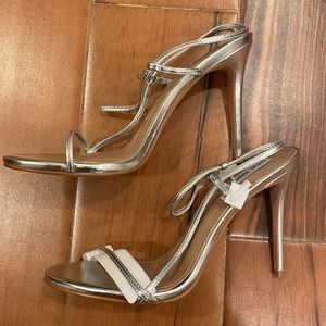Steve Madden silver metallic heel